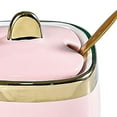thumbnail image 5 of Tongina Ceramic Sugar Bowl Container with Lid and Spoon Spice Seasoning Box Ceramic Condiment Pot Condiment Jar for Counter Pink, 5 of 6