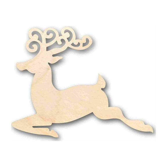 Unfinished Wood Reindeer Silhouette - Craft- up to 46" DIY 7" / 1/8"