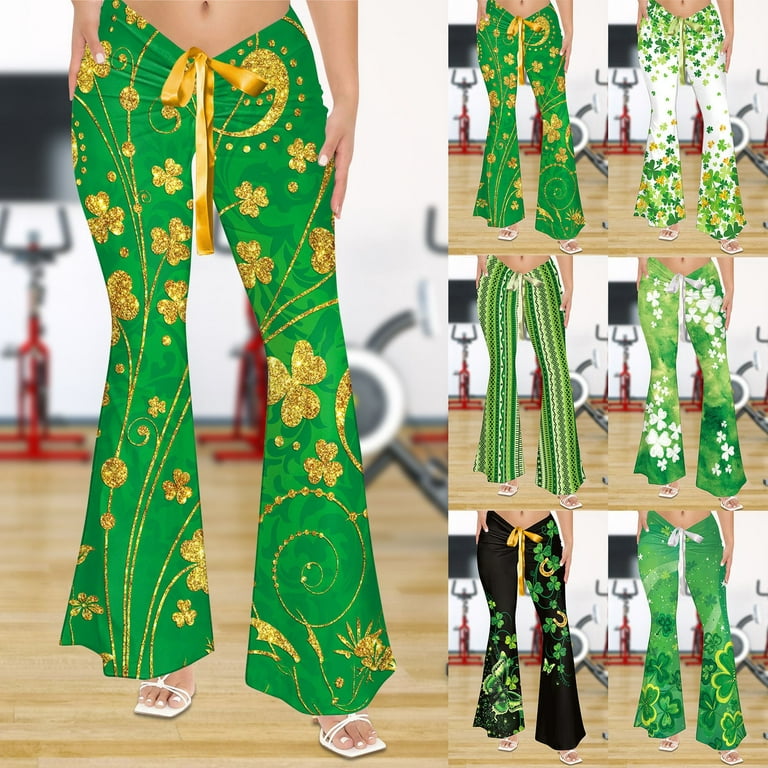 Outfmvch St Patricks Day Outfits for Women Yoga Pants Women Yoga Pants  Spring St. Day Printed Slim Fit Bottom Yoga Pants Flare Yoga Pants Leggings  Soft High Waisted Pants Irish St. Day