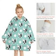 thumbnail image 6 of French Bulldog Blanket Hoodies for Kids 6-13YR Oversize Wearable Blanket Hoodies for Boys Girls Teens, 6 of 7