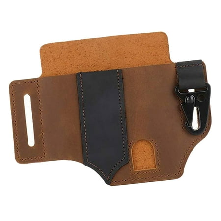 

Leather Sheath for Belt Multitool Sheath with Loops Pocket Organizer for Men Flashlight Holder Sheath Tool Pouch for Gears