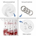 thumbnail image 3 of Love Heart Valentine's Day Shower Curtain Set - 72" x 78" Washable Bathtub Curtain with 12 Hooks, Eucalyptus Botanical Red Pink Waterproof Fabric Stall Shower Curtains for Bathroom/Bathtub Décor, 3 of 6