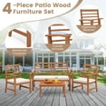 thumbnail image 5 of Gymax 4PCS Outdoor Furniture Set w/ Soft Seat Cushions Stable Acacia Wood Frame, 5 of 6