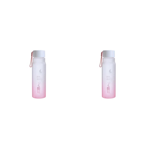 Wosthever Botella de agua 500ml portátil a prueba de fugas helado deporte jugo beber plástico al aire libre Fitness senderismo bebida rosa Type2 NO2 Wosthever CBP227514