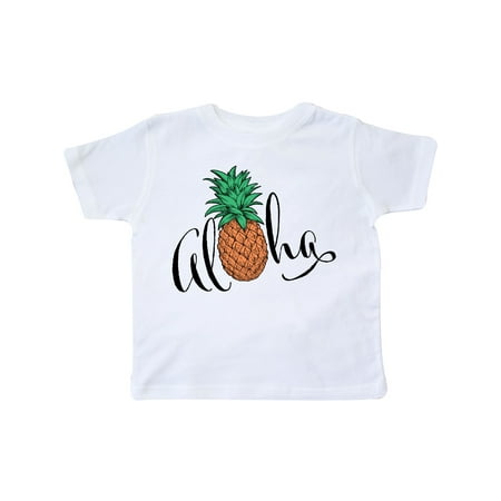 

Inktastic Aloha- in cursive with pineapple Gift Toddler Boy or Toddler Girl T-Shirt