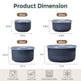 thumbnail image 6 of Vesteel Serving Bowls with Lids Set of 4, Ribbed Ceramic Mixing Bowls, Nesting Bowls for Food Storage Prep Salad, 10 / 20 / 35 / 60 OZ, Microwave & Dishwasher Safe, Ocean Blue, 6 of 8
