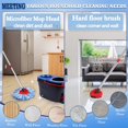 thumbnail image 4 of HSAPOW-Spin Mop Refills Compatible with OCedar RinseClean 2-Tank System - 6-Piece Set Includes 4 Washable Microfiber Replacement Heads, 1 Base & 1 Small Gray Full Cleaning Brush - Floor Cleaning Acce, 4 of 4