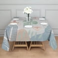 thumbnail image 3 of Blue Boho Abstract and Plant Pattern Square Tablecloth,Waterproof Square Table Cover,Wipeable Spillproof Washable Table Cover for Home Kitchen Party Decor 42"X42"(107x107cm), 3 of 6
