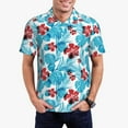 thumbnail image 3 of Balery Hawaiian Style Printed Men’s Short Sleeve Polo Shirt, Midweight Men's Shirt,Golf Polo shirts -Medium, 3 of 9