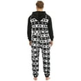 thumbnail image 5 of Men's Long Sleeve Flannel Christmas Printed Jumpsuit Zipper Hood Pyjamas Nightwear, 5 of 9