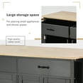 thumbnail image 5 of DEALTOPS 54.3" Kitchen Island Cart on Wheels, Kitchen Islands with Storage 4 Door Cabinet & Adjustable Shelves &Towel rack & 2 Drawers Storage Solid wood top-Black, 5 of 14
