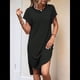 thumbnail image 5 of Vestido Midi de Verano para Mujer, Color Liso, con Abertura, Negro, Talla M, 5 of 9