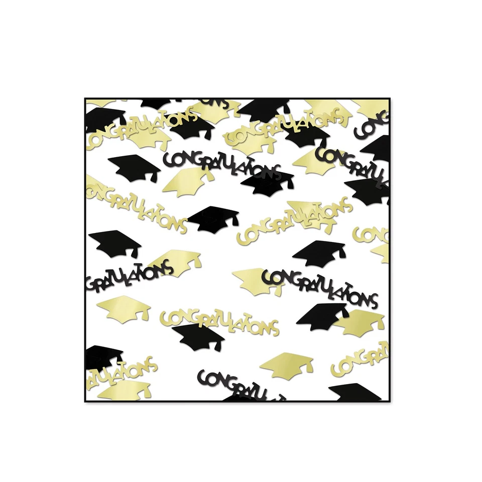 BUTTERFLY- 4 Piece Graduation Black Gold Party Decorations