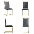 thumbnail image 6 of SUDICA Set of 4 Gray Faux Leather Dining Chairs, High Back Design with Gold Metal Legs for Dining Room, 6 of 11