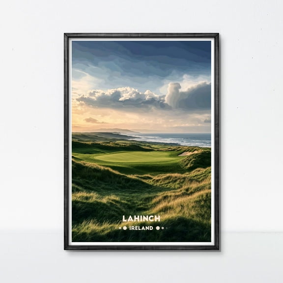 369 Prints lahinch Golf Poster, Ireland Coastal Golf Art Print, Irish Links Wall Decor For Home Or Office, Gift For Golf Lovers And Travel Dreamers UNFRAMED, 8x12