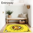 thumbnail image 3 of ODIKA 4'x6' Machine Washable Non-Slip Area Rug, Whimsical African Wildlife Crawling Surface Featuring Friendly Beast High Traffic Rug, Yellow, 720361, 3 of 7