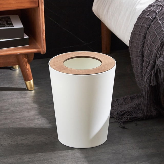 Contenedor de basura Botes de basura grandes sin tapa Contenedor de basura Cubo de basura Cubo de basura Interior para interior Baño de hogar al aire 7L Blanco Macarena Bote de basura