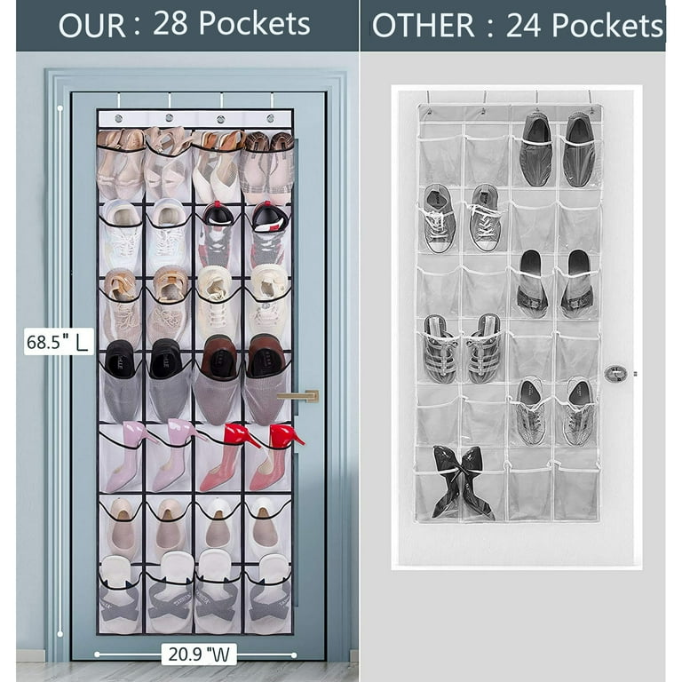  STO STO Over the Door Shoe Organizer, 2 Pack Hanging Shoe  Organizer for Closet with 8 Large and 4 Extra Large Deep Pockets, Hanging  Shoe Rack for Door Shoe Storage, Gray 