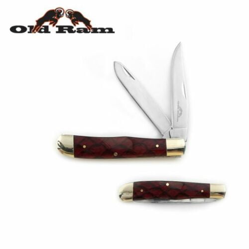 Old Ram Collection Everyday Carry Manual Folding Trapper Knife w/Smooth Resin