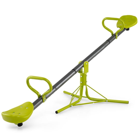 Costway Totter for Kids Outdoor 360 Degree Rotating Seesaw with Sit & Spin Green