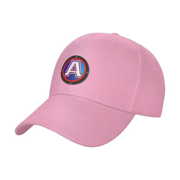 TEQUAN Peaked Cap Letter A Circle Star Shield Adult Unisex Adjustable Curved Brim Baseball Cap Hat, Pink