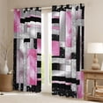 thumbnail image 2 of Manfei Teens Adults Minimalist Rectangle Curtains Pack of 2 (42x84 Each),Ombre Bling Glitter Curtains Blackout,Gradient Geometric Bedroom Curtains,Ultra Soft Home Decor, 2 of 6