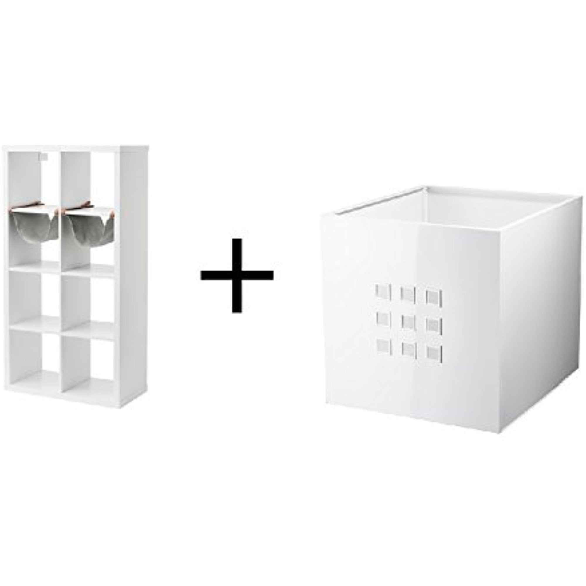 Ikea Shelf unit with 2 inserts, white Size 30 3/8x57 7/8 " and Ikea 6