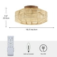 thumbnail image 7 of Dextrus 18" Caged Ceiling Fan with Lights, Flush Mount, 6-Speed Reversible, Remote Control, Rustic Yellow Finish for Bedroom, Kitchen, Living Room, 7 of 7