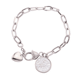 thumbnail image 1 of White irregular patron Puckers elegent Pulsera de cadena de corazón joyería encanto moda, 1 of 3