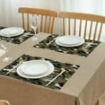 thumbnail image 3 of Classic Camo Green Brown Pattern Summer Placemats Table Placemats Set Of 4-Linen Kitchen Washable Placemats Table Mats 11.8"x17.7" Non-Slip Heat Resistant, 3 of 6