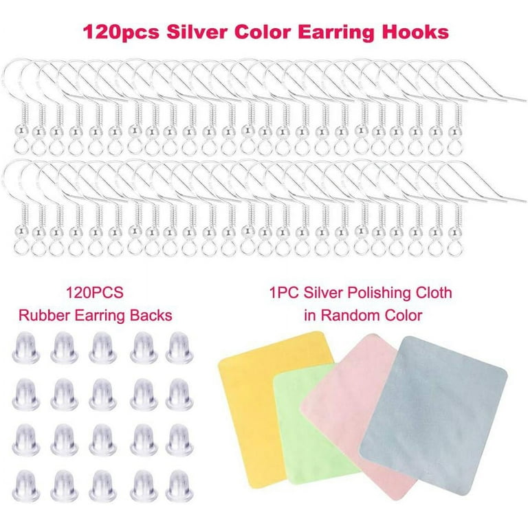 Silver Hypo-allergenic Earring Hooks - 120 Pcs /60 Pairs S925