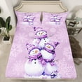 thumbnail image 2 of Castle Fairy Teens Boys Girls Xmas Snowman 3Pcs Twin Sheet Sets,Happy New Year Twin Fitted Sheet,Festival Theme Breathable Flat Sheet,Ultra Soft Home Decor, 2 of 7