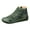 Green, variant on Women's Casual Flat Leather Retro Lace Up Boots Side Zipper Round Toe Shoe Boots
