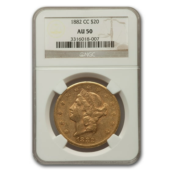 1882-CC $20 Liberty Gold Double Eagle AU-50 NGC