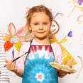thumbnail image 2 of Red Blue Tie Dye Spiral Kids Aprons for Girls and Boys,Adjustable Neck Strap Toddler Aprons for Kids Cooking Baking, 2 of 6