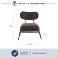 thumbnail image 5 of BELLEZE Mid Century Modern Velvet Accent Chair, Elegant Vintage Style Armless Seating, Contemporary Design For Living Room, Bedroom, Office - Quinton (Espresso), 5 of 7