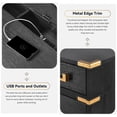 thumbnail image 6 of 70" Executive Desk with Metal Edge Trim, Classic and Traditional Study Desk with 5 Drawers, 2 File Cabinets, USB Ports and Outlets, Wooden Desk with Hidden Compartment, 6 of 7