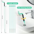 thumbnail image 2 of Drain clog removal tool - 30-inch break-resistant steel sink snake hair drain cleaner, with rotating handle and 6 refillable pipe snakes, for shower, toilet, kitchen sink, bathtub drain hair remover., 2 of 4