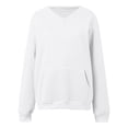 thumbnail image 4 of Akmaiox Long Sleeve Shirts for Women, Oversized Casual V Neck Solid Color Pullover Sweatshirts with Pockets, Fall Winter Basics Layer Going Out Tops S-2XL, 4 of 5