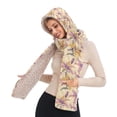 thumbnail image 3 of BZSMCE Warm Fleece Hood Scarf Wrap Playful Lily Blossoms Pattern, 3 of 7