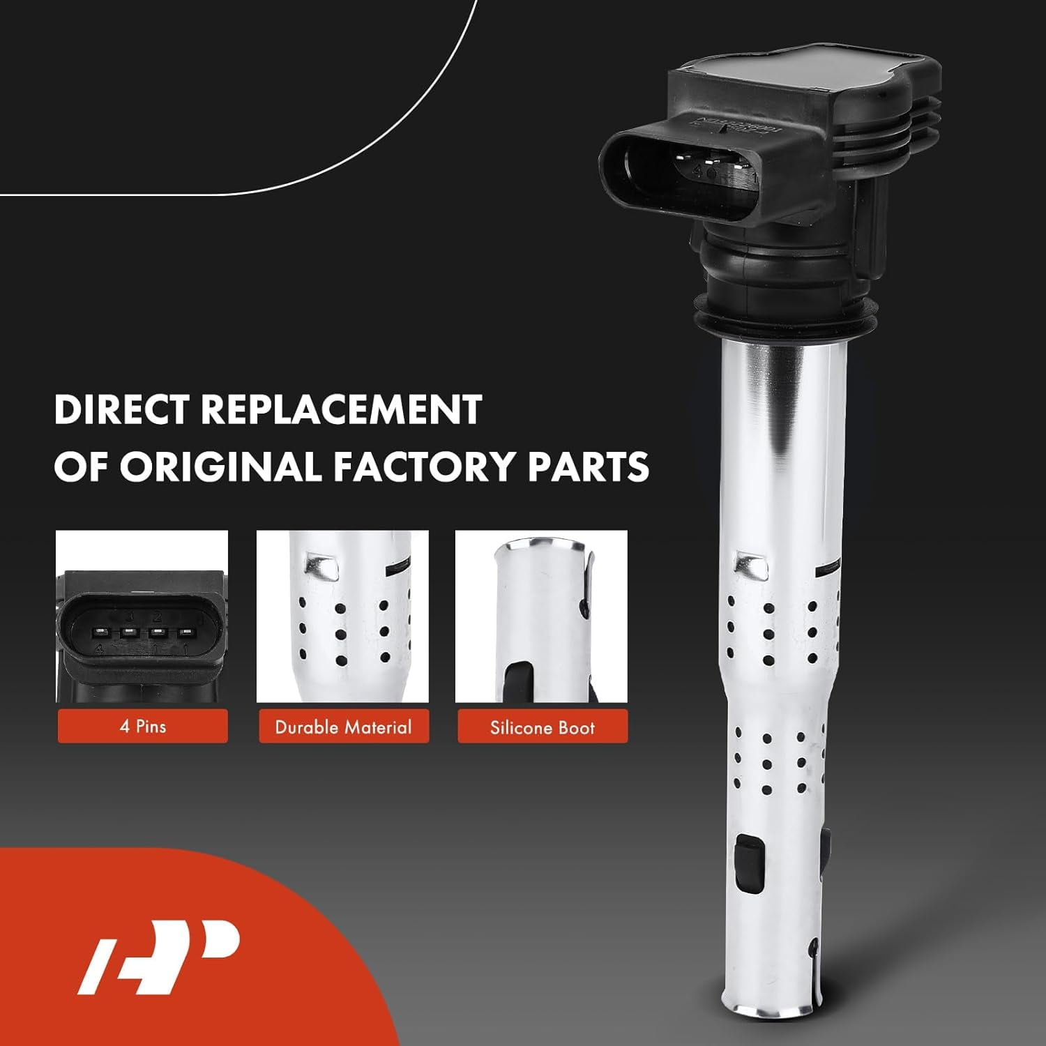A-Premium Set of 5 Ignition Coil Pack and Iridium Spark Plugs Compatible with Audi A3 2004-2013, A4 2005-2016 & Volkswagen Jetta 2005-2015, Tiguan 2009-2017 & More, 2.0L 2.5L