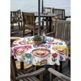 thumbnail image 2 of Outdoor Tablecloth with Umbrella Hole for Patio/Picnic/Party/Camping, Children's Day Waterproof Table Cloth Round Cover Washable, Cartoon Cute Watercolor Truck Flower (Dia 54"), 2 of 8