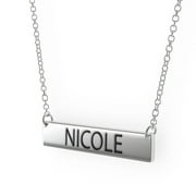 Nicole Women's Bar Pendant Necklace Sterling Sliver