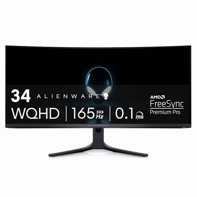 Remis à Neuf (Excellent) - Dell AW3423DWF (Gaming) Moniteur Incurvé 34 Pouces QD-OLED 3440x1440 165Hz, Synchronisation Sans AMD, DP, 2xHDMI