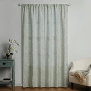 Mainstays Jacquard Leaf Light Filtering Curtain Panel Pair, Set of 2, Soft Sea, 38 in W x 84 in L