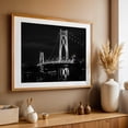 thumbnail image 5 of Mid-Hudson Bridge B&W - Poughkeepsie New York Photography Bridge Black and White Night Sky Cityscape Architecture Scenic Nightlife Unframed Wall Art Print 32 x 48 inches, 5 of 7