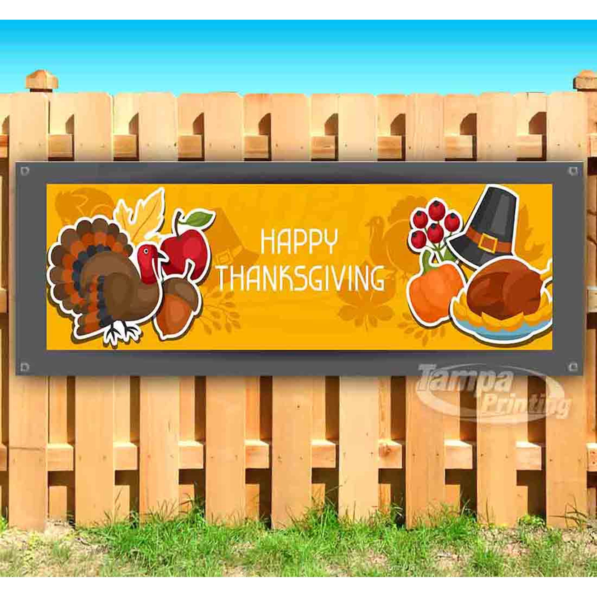 Thanksgiving 13 oz Vinyl Banner With Metal Grommets