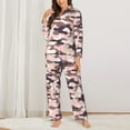 thumbnail image 2 of Pajamas for Women Set - Camouflage Pink Comfy Long Sleeve Button Up Pajama Sets for Women 2 Piece, Soft Sleepwear Nightwear Pjs Lounge Sets for Women with Pockets, 2 of 6