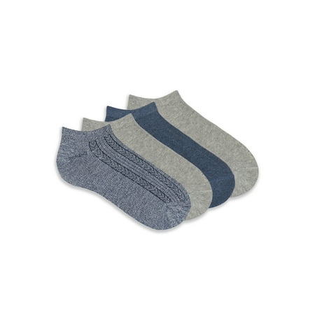 

No Nonsense Women s Cable Knit No Show Socks 4 Pack