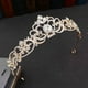 thumbnail image 3 of Zhuge Tiara de boda para novia, diadema de princesa, corona nupcial, joyería para el cabello con diamantes de imitación de cristal, decoración para novia, cumpleaños, graduación, boda (oro), 3 of 3